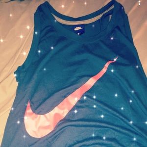 Blue Nike tank top! High low! Size medium!