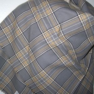 wool oversized scarf Scotland plaid  44x44"  (b