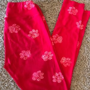 LulaRoe pawprint leggings OS