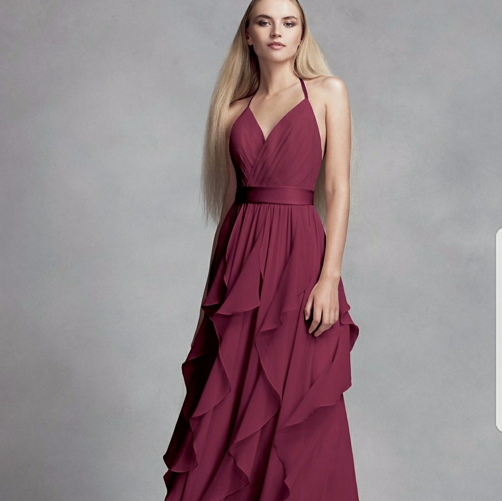 Vera Wang Chiffon Dress with Low Back
