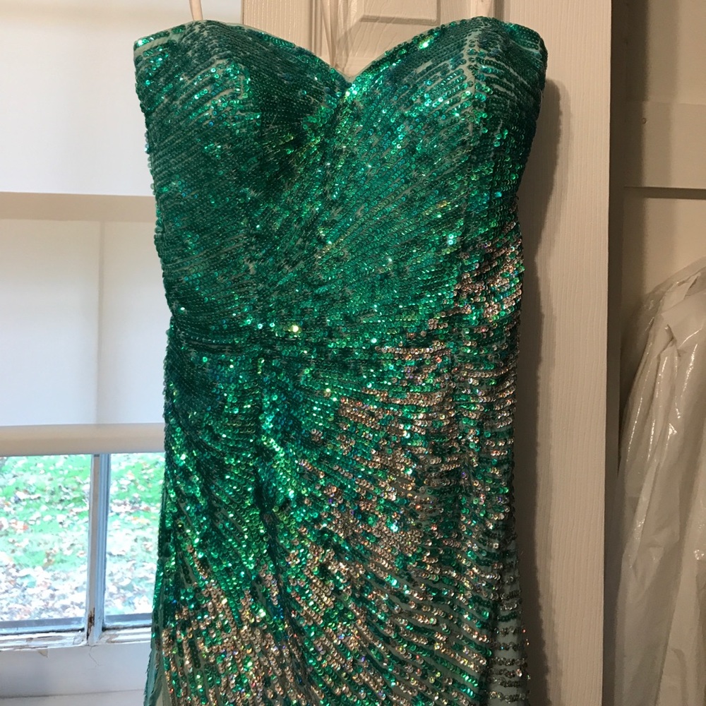 Pretty high slit fitted gown