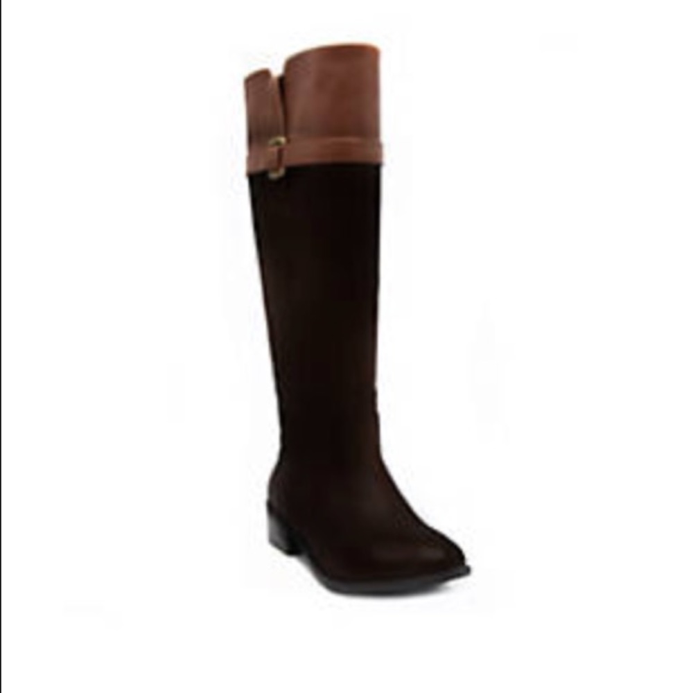 💖 Ianna Black & Tan Riding Boot - Picture 2 of 5