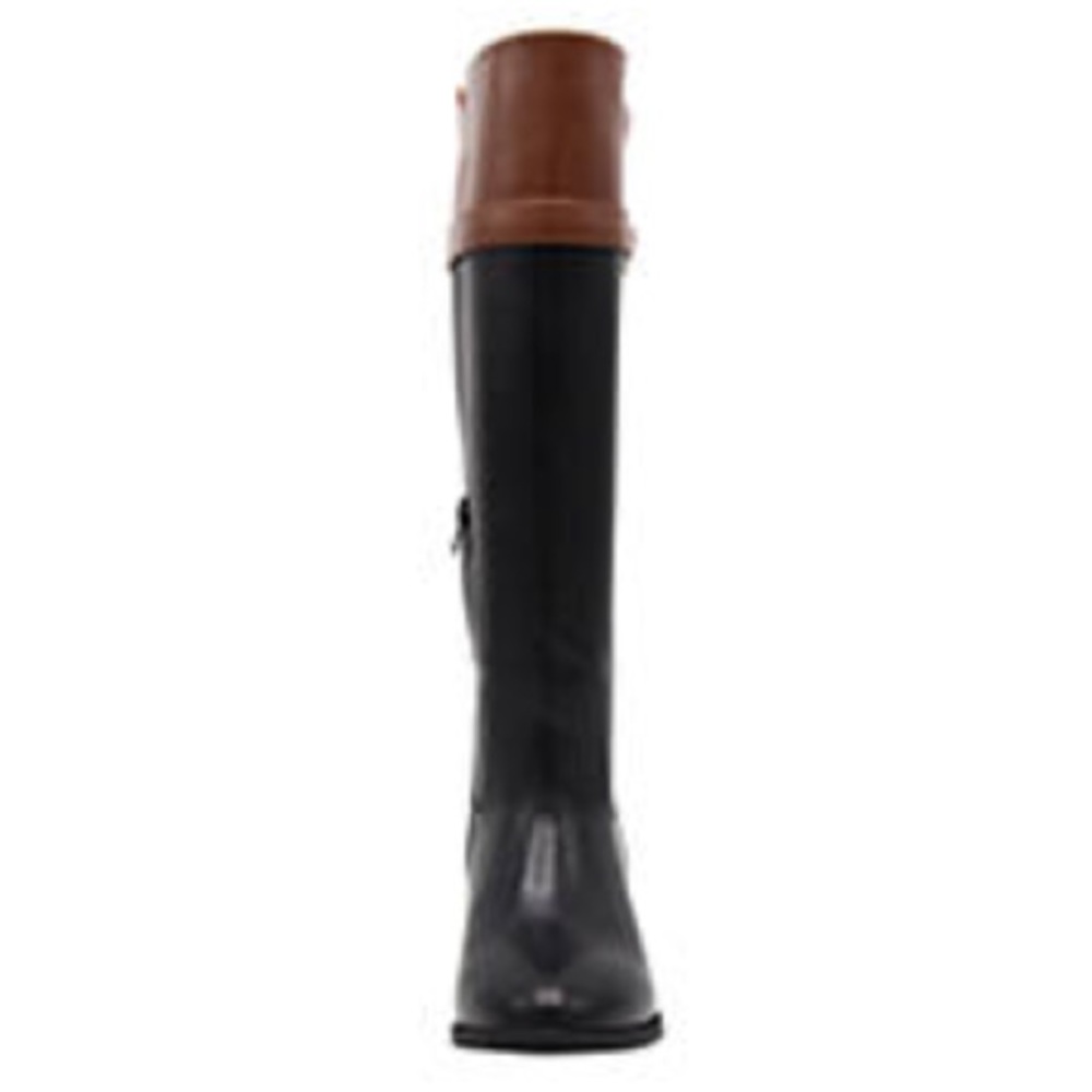 💖 Ianna Black & Tan Riding Boot - Picture 4 of 5