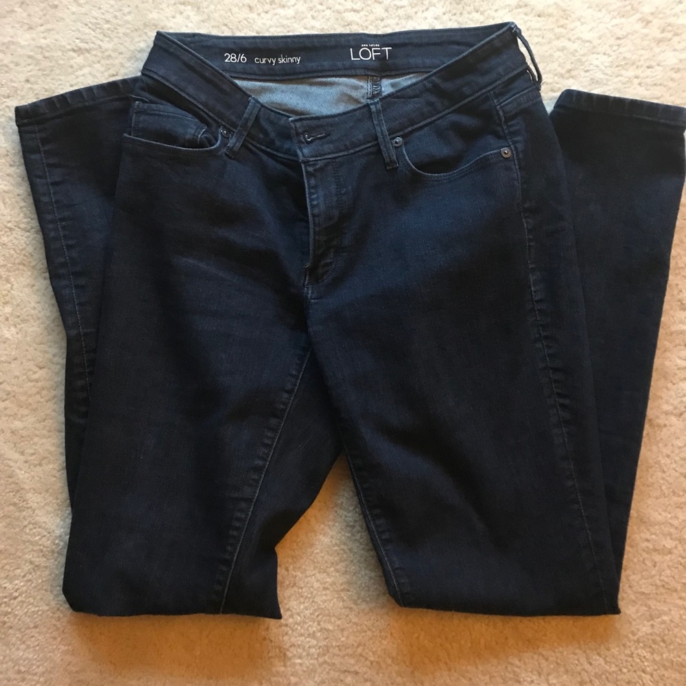 LOFT Dark Denim Curvy Skinny Jeans