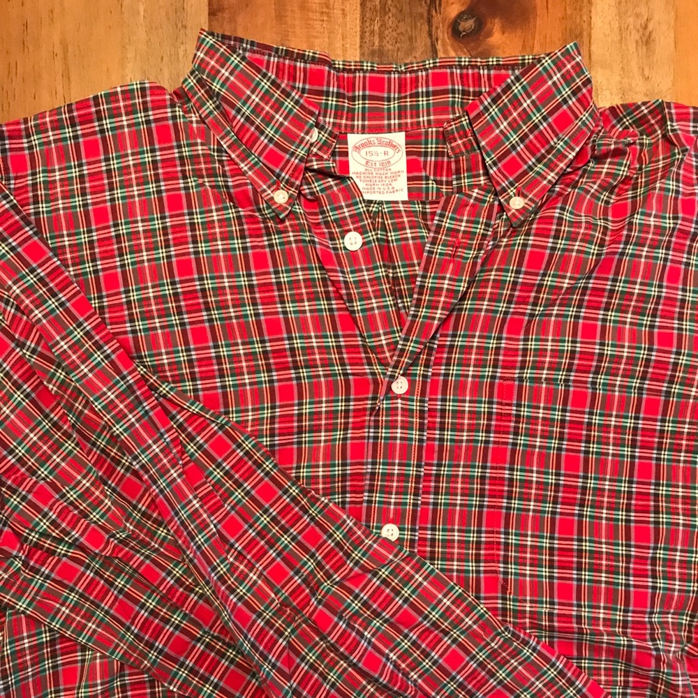 Men's M Brooks Brothers plaid dress shirt.