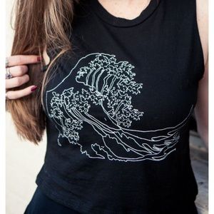 Brandy Melville navy wave muscle tank