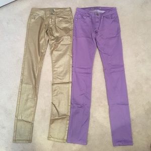 Delia’s Olivia jeans - purple and gold