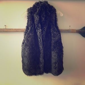 Zara Silver Faux Fur Vest