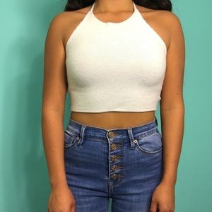 Brandy Melville Ivory Knit Halter Top