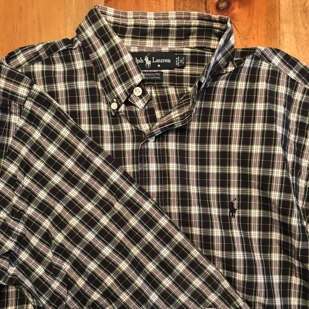 Men's M Polo Ralph Lauren plaid dress shirt.