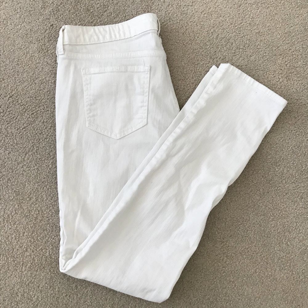 White Mid-Rise Jeans