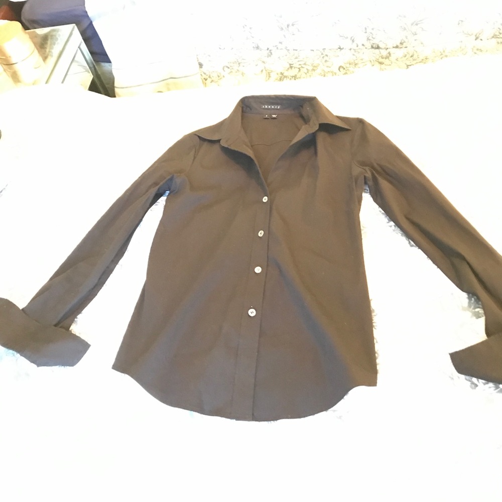 Theory Black Button Up Size P / S