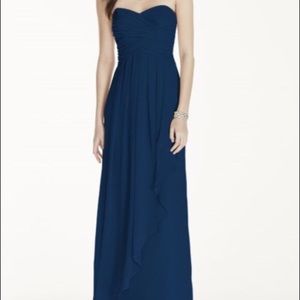 David's bridal chiffon W10840 in "marine"