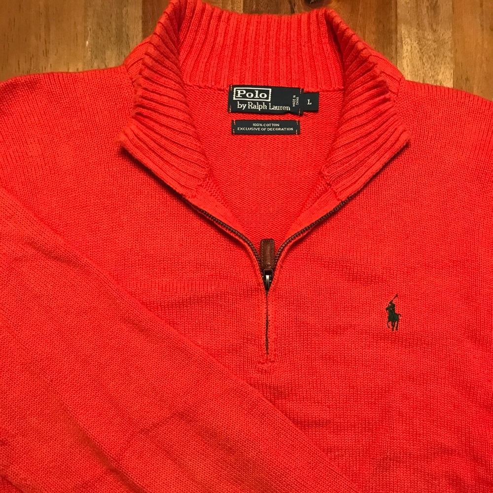 Men's L Polo Ralph Lauren orange sweater.