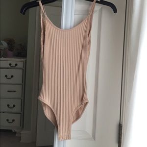 Out From Under Nude Tan Leotard Bodysuit Size XS