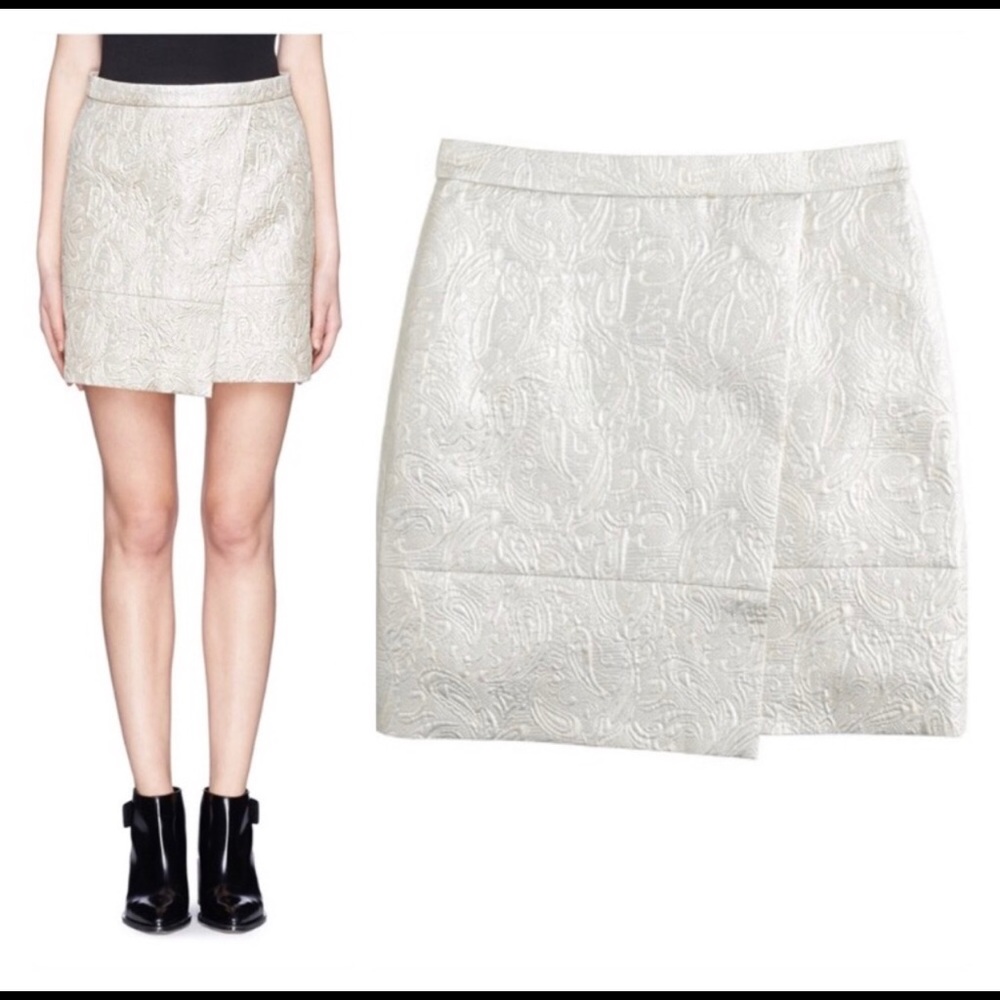J Crew • Origami skirt in metallic matelassé •