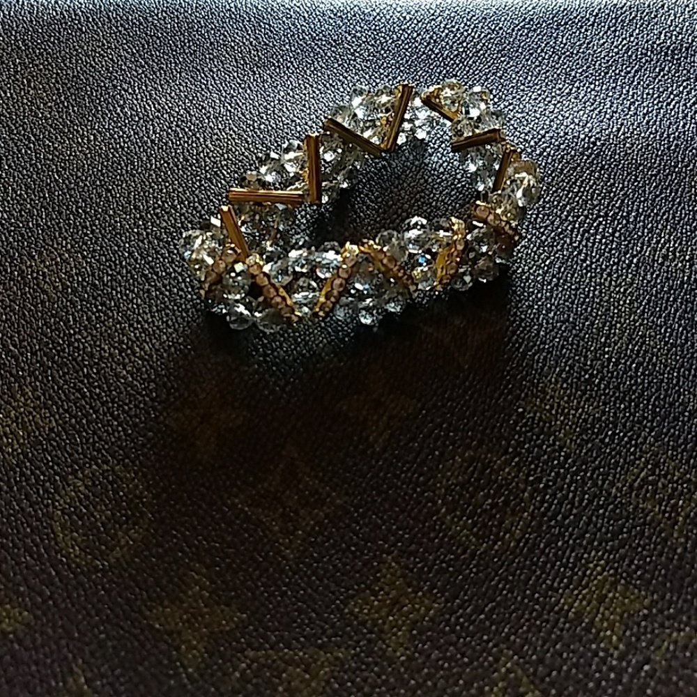 Gold crystal elastic bracelet