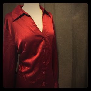 EUC-Oxblood Silky Button Down