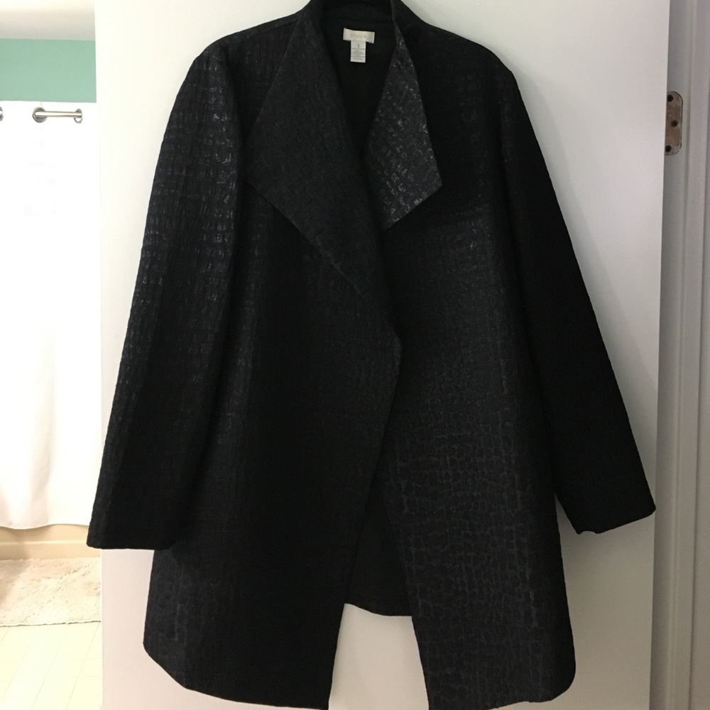 Chico's Black Textured Jacket. Size 1.