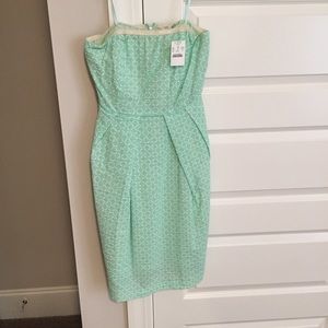 NWT mint green strapless jcrew dress