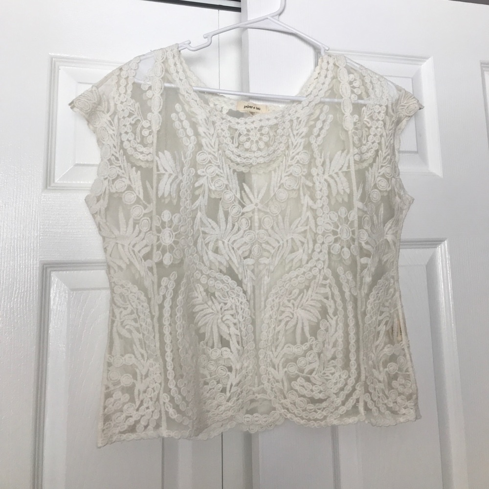 Off white lace top (see-through) sexy