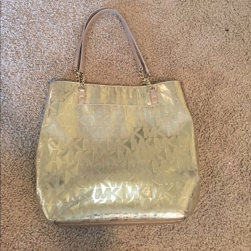 Gold Michael Kors tote