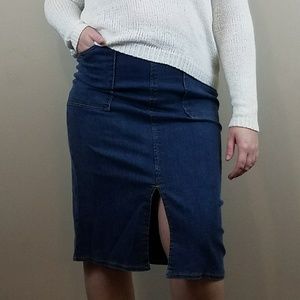 Who What Wear Denim Pencil Skirt
