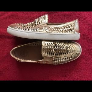 Tory Burch Loafers Flats Gold women's size 9.5