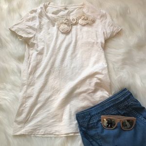 J. Crew tee with flowered collar