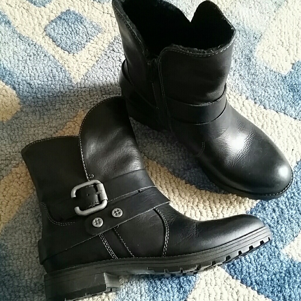 Leather Fur Lined Ankle Boots