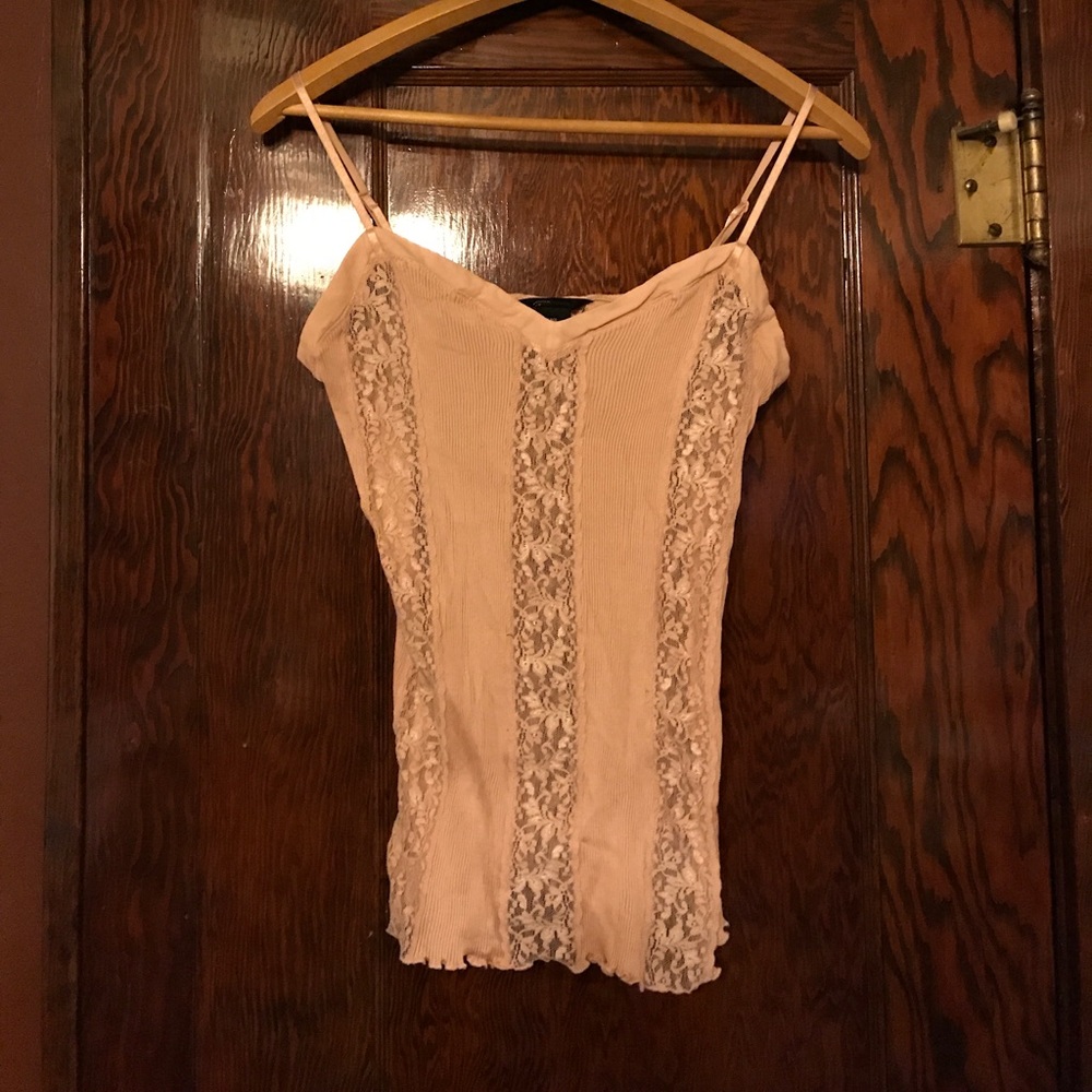 Moda International Peach-colored lace camisole-Lrg