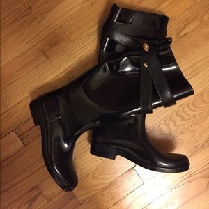 COACH Talia Black Rubber Rain Boot - Used Twice