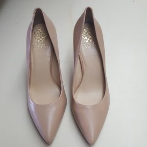 Vince Camuto leather nude heels