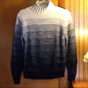 Black, gray and white Liz mock neck sweater ~L~