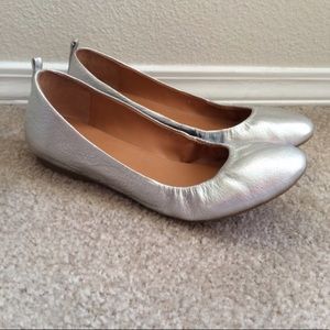 Anya silver leather flats