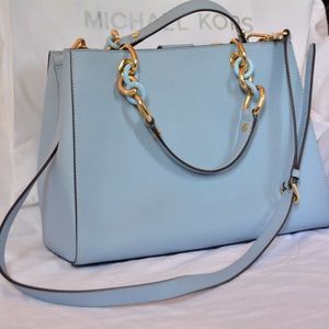 Michael Kors Cynthia Medium Satchel - Pale Blue