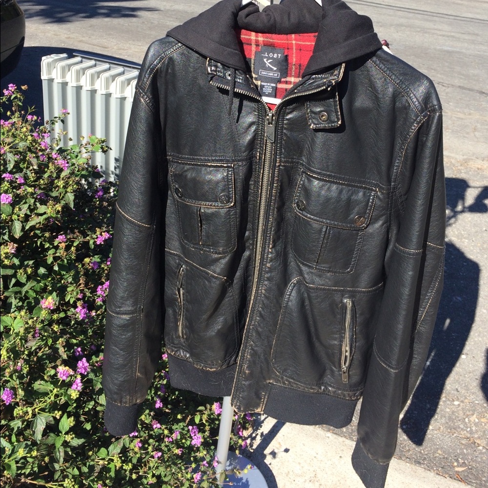 Men’s black leather Lost jacket