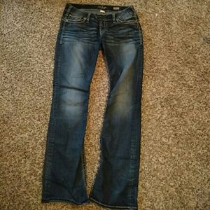Silver slim bootcut jeans