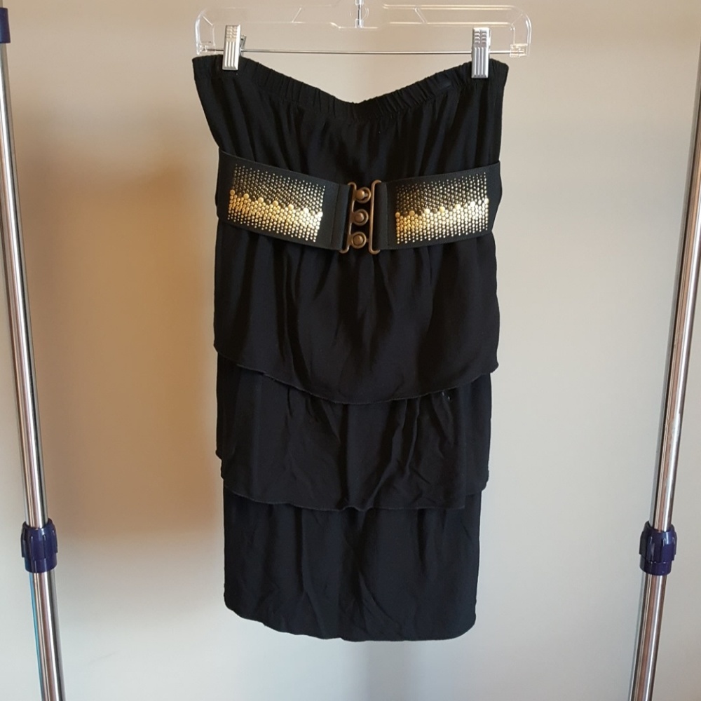 Black strapless dress