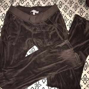 Juicy Couture brown velvet track pants
