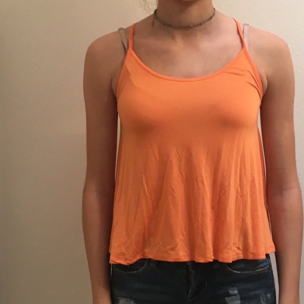 orange tank top