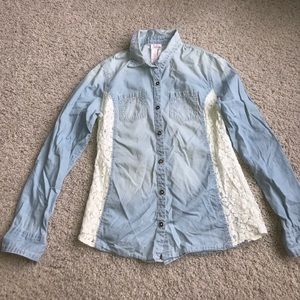 Justice Denim button up shirt