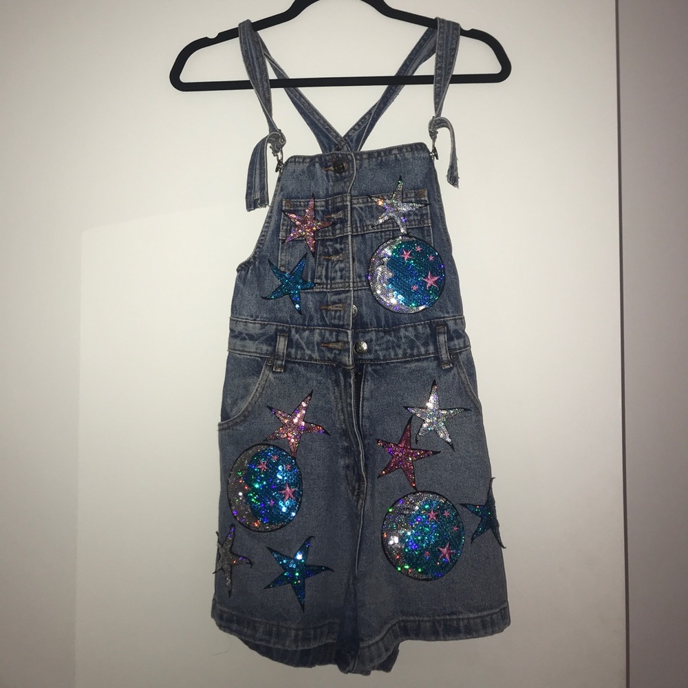 Patchwork overalls