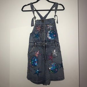 Patchwork overalls