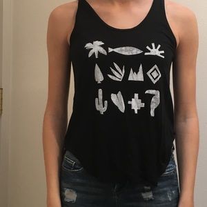 black tank top w/ patterns