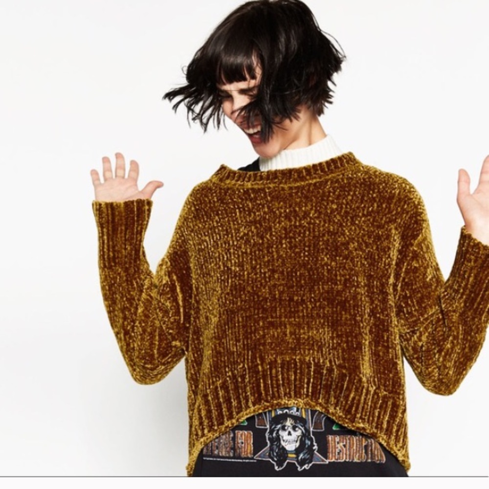 ISO!!! MUSTARD OR GREY CHENILLE SWEATER!!!