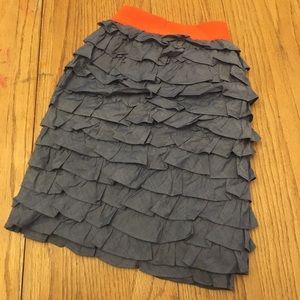 J Crew Chambray Ruffle Skirt NWOT