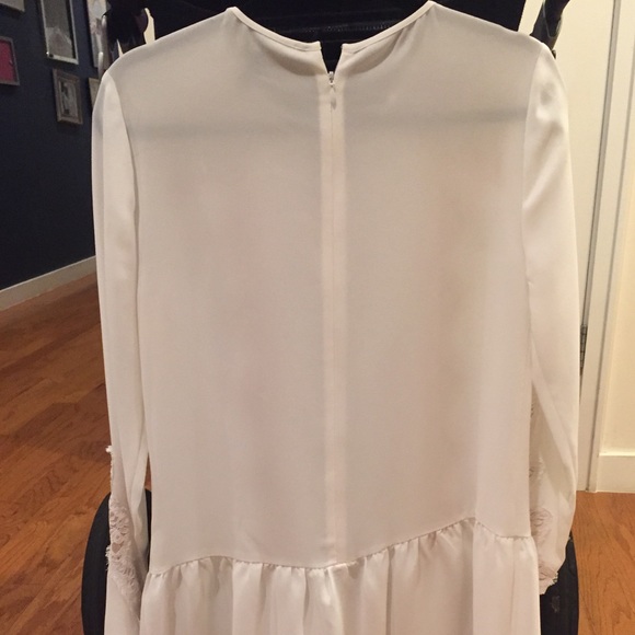 NWT BCBG Jayn Lace-Trim White Dress - Picture 4 of 4