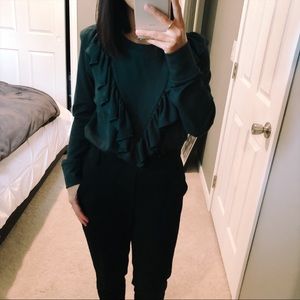 Halogen Ruffle V-Neck Top