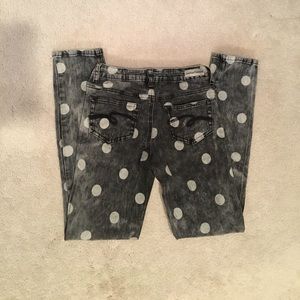 Justice Premium polka dot black faded jeans
